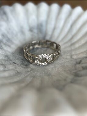 Silver Crystal Link Bracelet - Sparkling Chain Design